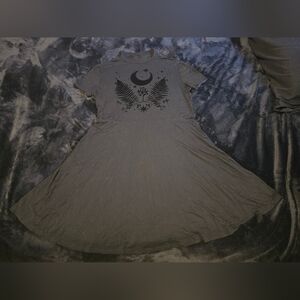 Killstar Black Skater Dress With Moons, Stars And Nature Print